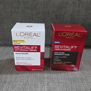 L'Oreal Revitalift Anti-Wrinkle + Firming and Triple Power Overnight Set, New